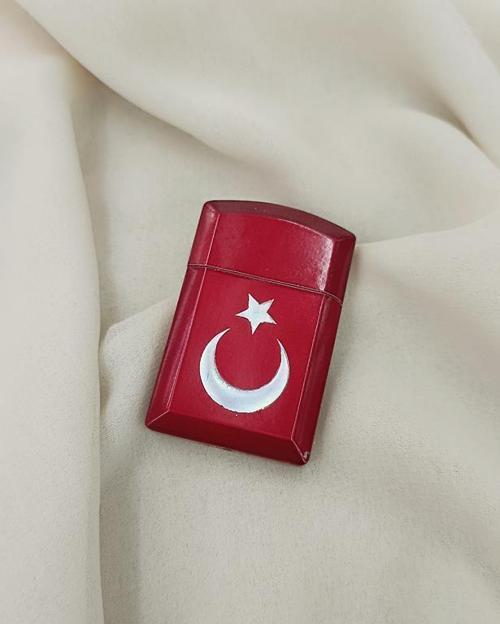 Çakmak  Metal Gazlı Doldurulabilir Ay Yıldız Çakmak     