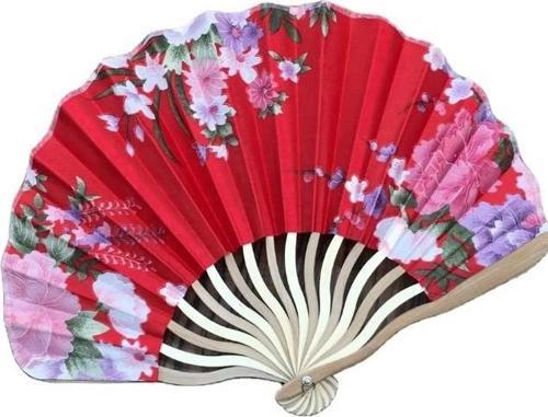 - Yelpaze Kesesi ile Lüks, Şık Zarif Desenli Pembe Japon Yelpazesi