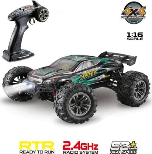 Xinlehong 1:16 Brushless Uzaktan Kumandalı Yüksek Hızlı Rc Araba 52km/s 2.4Ghz 4WD Usb Şarj Yeşil