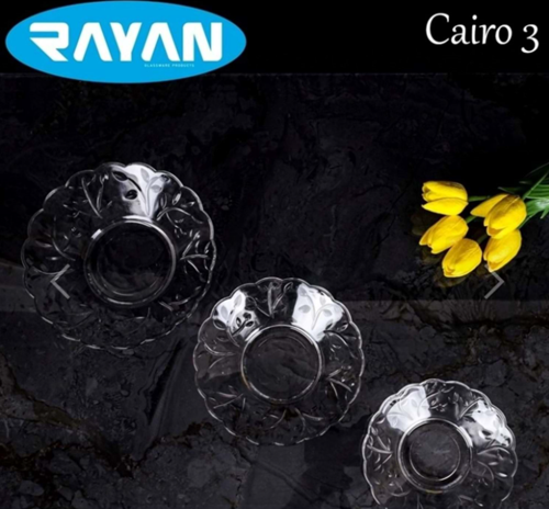 6'lı Cam Tabak Güneş Yıldız Gül 3 Model G-405