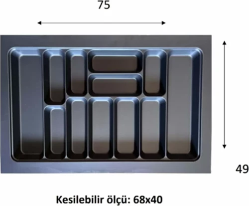 Eco Lüx Modül Kaşıklık Antrasit 76x49 Cm ACERO-20357