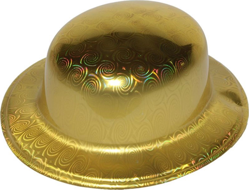 Altın Renk Hologramlı Plastik Yuvarlak Melon 27x24 Cm