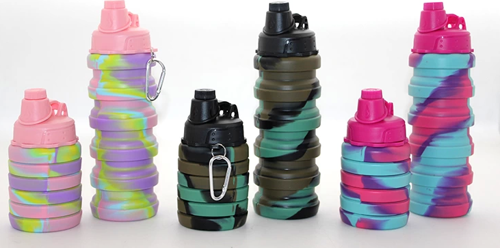 Katlanabilir Portatif Silikon Su Şişesi 500 Ml Alk3141