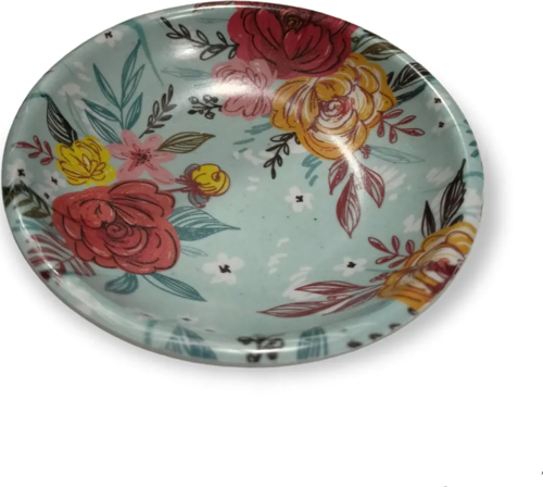 Melamin Çay Tabağı Renkli Çiçek Desenli Melamin Tabak 71