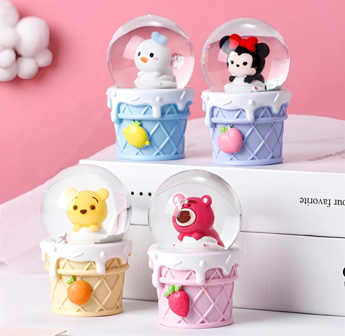 Mickey Mouse Işıklı Kar Küresi 7 Cm Alk3104