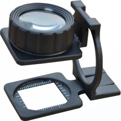 Tekstilciler Için Kumaş Kontrolü Büyüteç,katlanan, Metal 15x Büyütme