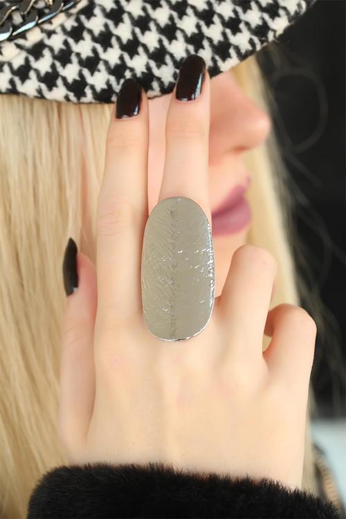 Silver Renk Elips Bayan Ayarlamalı Yüzük - EBJ250501W33219