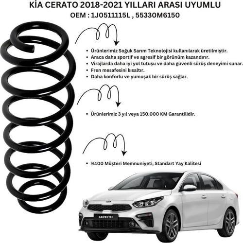 Kia Cerato (2018-2021) Uyumlu Standart Yay ST102001R - Arka Helezon Yay Takımı - 2 Adet