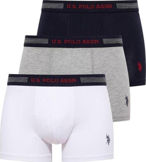 Erkek Karışık 3 Lü Boxer Lacivert-Gri Melanj-Beyaz