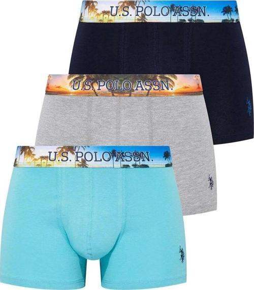 Erkek 3'lü Boxer Mint-Lacivert-Gri