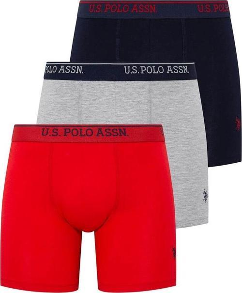 Erkek 3 Lü Boxer Set Kırmızı-Gri Melanj-Lacivert