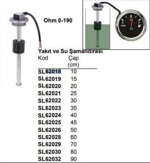Yakıt/Su Şamandırası Cr-Ni 10Cm