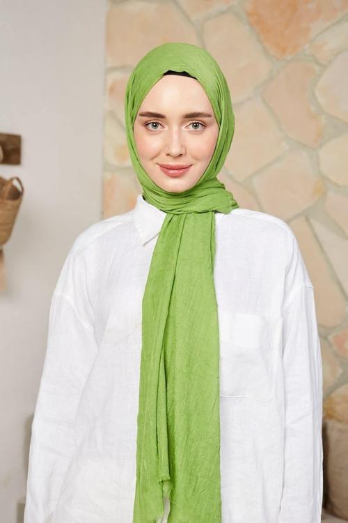 Bambu Fıstık Yeşili Rengi Şal