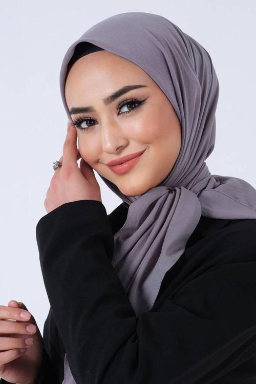 Harem Scrafs Asya Eşarp Acı Koyu Füme Rengi (Özel Ve Günlük Kullanıma Uygun)
