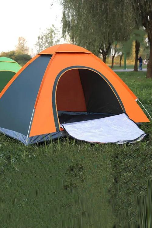 - Otomatik Kamp Çadırı 4/6 Kişilik - Turuncu/Yeşil