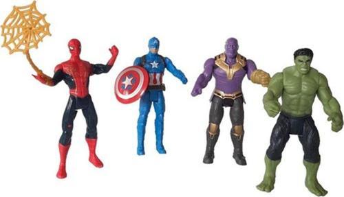 Işıklı Yenilmezler 4 lü Set Thanos Spiderman Hulk Kaptan Amerika Avengers Age of Ultron