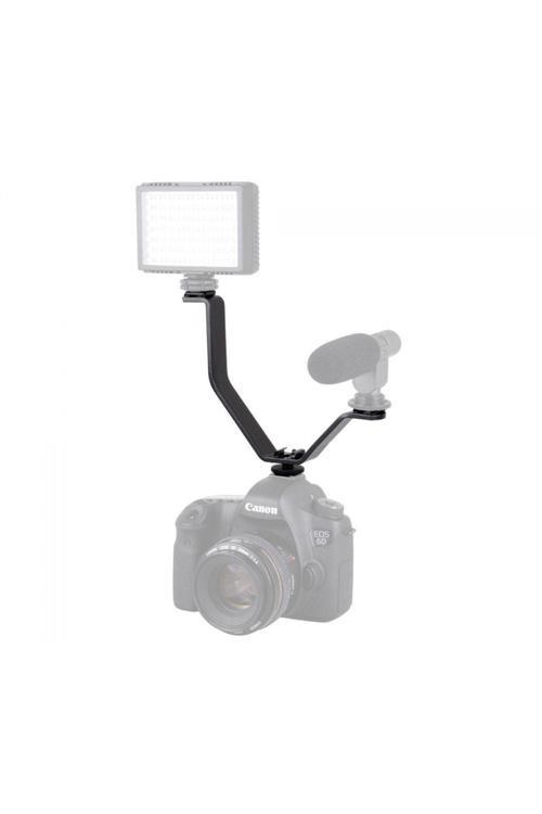 V Bracket Dslr Makinalar İçin Üç Grişli Flaş Led, Mikrofon Tutucu