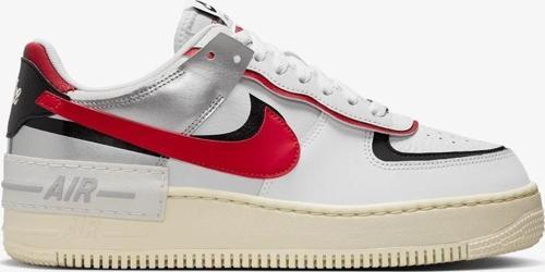 Air Force 1 Shadow Sneaker Unisex Hakiki Deri Günlük Spor Ayakkabı Beyaz Kırmızı