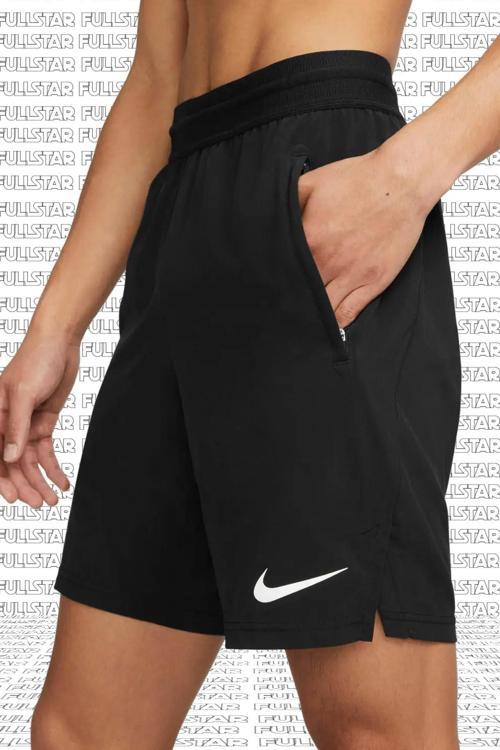 Pro Dri Fit Flex Vent Max 8 inch Shorts Fermuarlı Erkek Antrenman Şortu Siyah