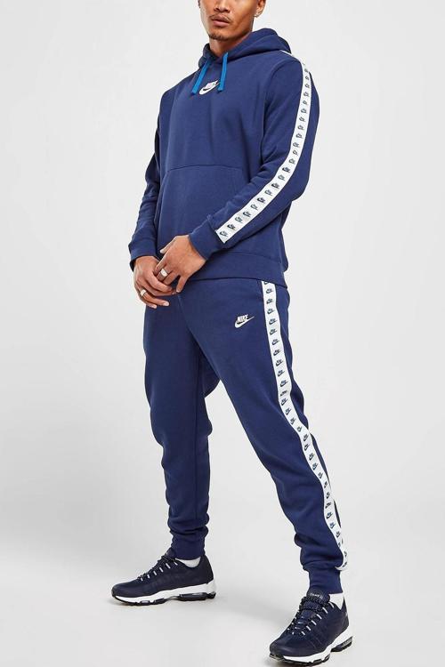 Club Fleece Zeus Tape Graphics Track Suit Kapüşonlu Şardonlu Eşofman Takımı Lacivert