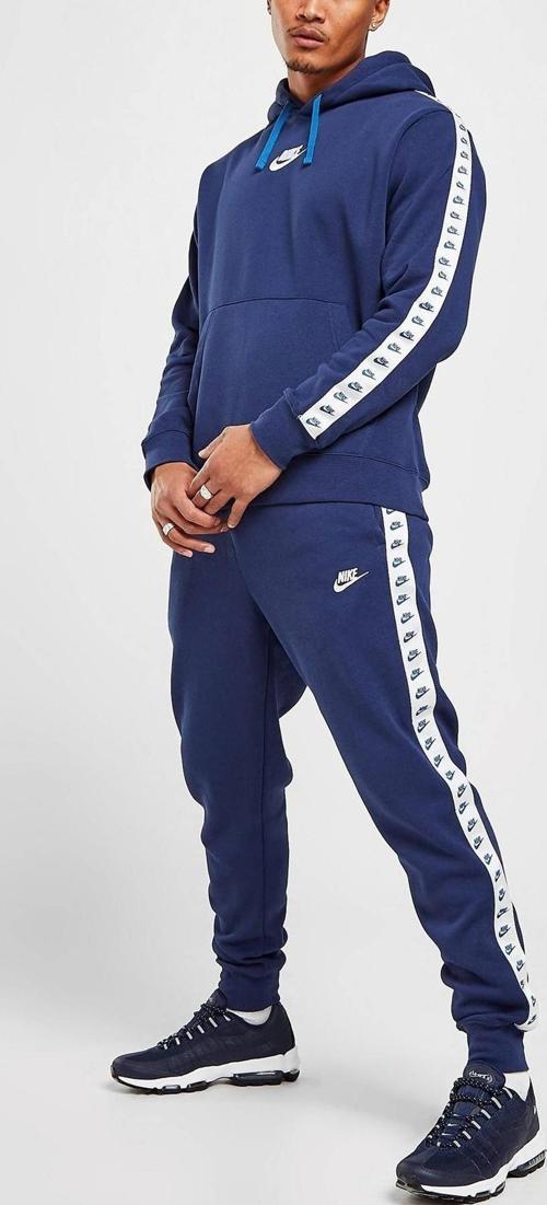 Club Fleece Zeus Tape Graphics Track Suit Kapüşonlu Şardonlu Eşofman Takımı Lacivert