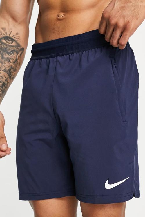 Pro Dri Fit Flex Vent Max 8 inch Shorts Fermuarlı Erkek Antrenman Şortu Lacivert