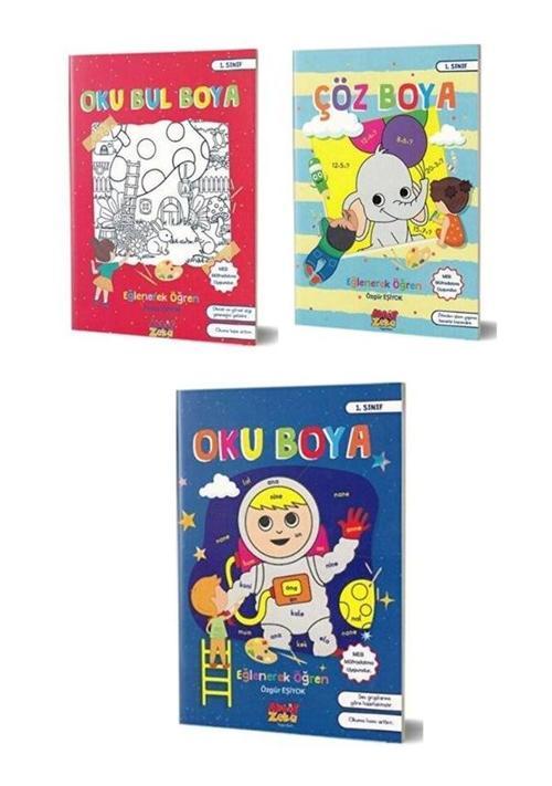 Aktif Zeka 1.Sınıflar İçin Oku Bul Boya-Oku Boya-Çöz Boya