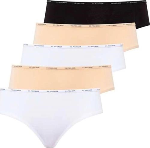 Kadın 5'li Yüksek Bel Slip (Siyah-Beyaz-Ten-Beyaz-Ten)