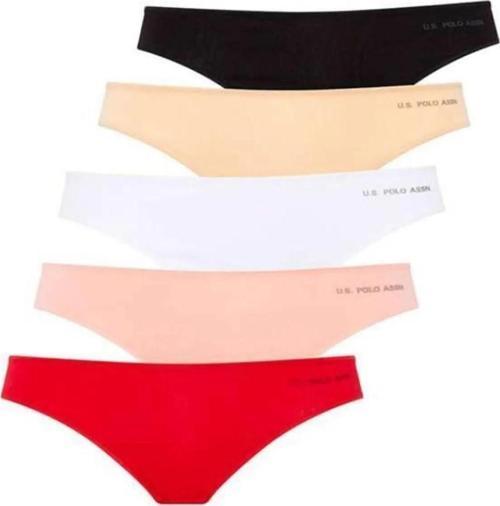 Kadın 5'li Brazilian Slip (Kırmızı-Somon-Ten-Beyaz-Siyah)