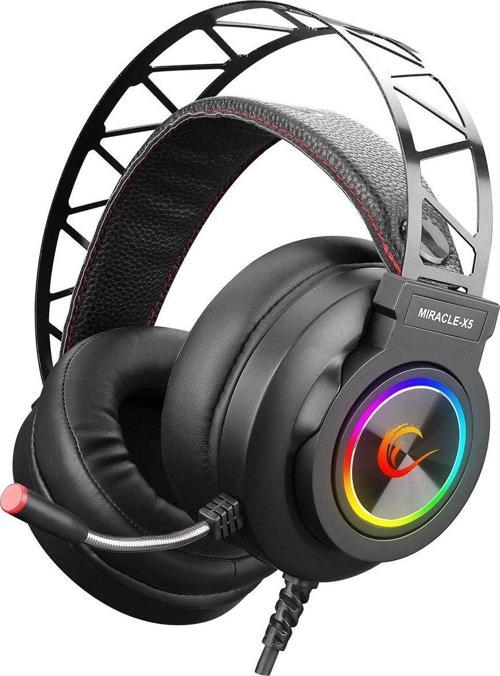 Miracle-x5 Siyah Rgb Led 7.1 Surround Sound System Mikrofonlu Gaming Oyuncu Kulaklığı