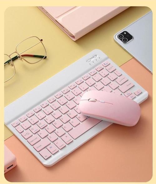 Gn-62 Kablosuz Bluetooth Klavye Mouse Seti Ultra Ince Taşınabilir Ingilizce Q Klavye Pembe