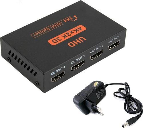 Nr78-1 4 Port 4K 2160P Ultrahd Hdmi Splitter Çoklu Ekran Çoklayıcı Switch Metal Kasa