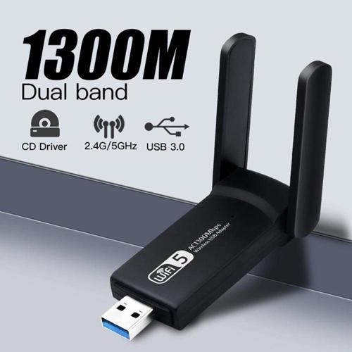 Bn43 Usb Wifi Kablosuz Ağ Adaptörü Wireless 1300Mbps Windows Macos Linux