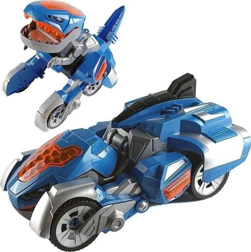 Bn53 Dönüşen Oyuncak Robot Dinozor Araba Çarp Ve Devam Et Sesli Mavi