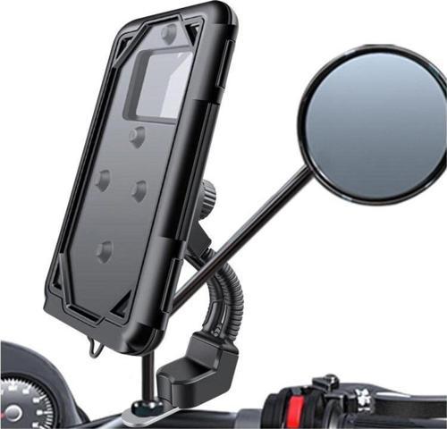 An-66-2 Motosiklet Telefon Tutucu Waterproof Su Geçirmez Ayna Montajlı
