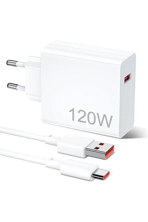Mt24 Xiaomi Mi İle Uyumlu 120W Turbo Hızlı Şarj Aleti Kablo Dahil Yarım Saatte Doldurur