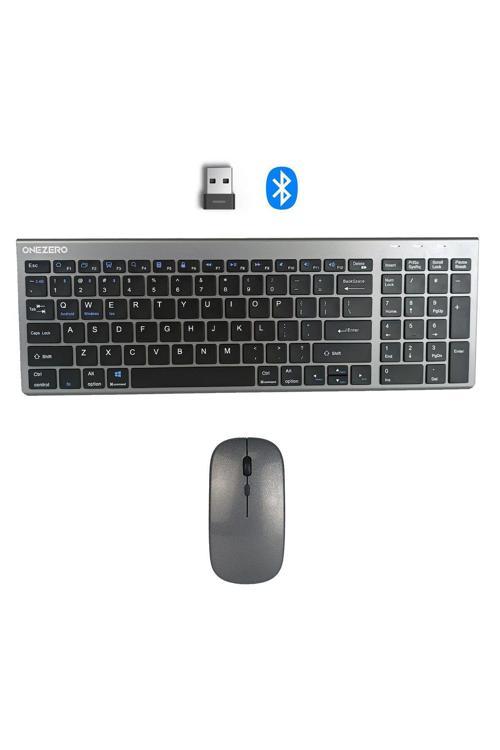 Mt51 Mac Uyumlu Kablosuz Multimedya Klavye Mouse Set İngilizce Q 3 Kanal Bluetooth + Usb Alıcılı