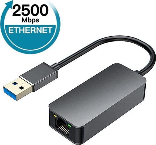 Mt73 Usb 3.2 Gen 1 To 2500Mbps Rj45 Ethernet Adaptör Mac Windows Uyumlu Alüminyum Kasa