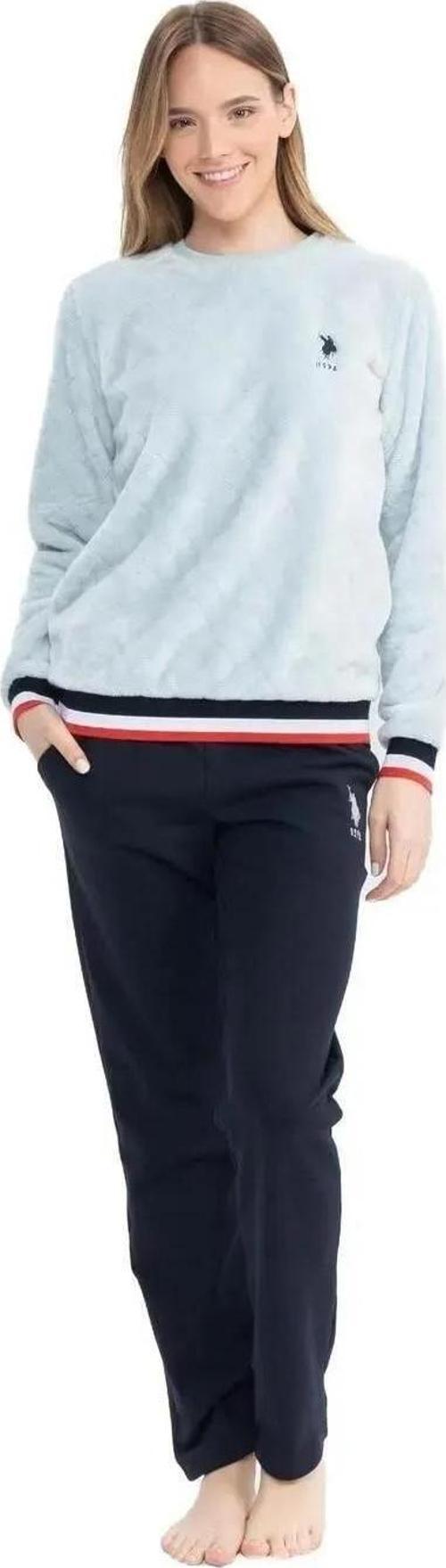 Kadın Yuvarlak Yaka Kışlık Pijama Takımı