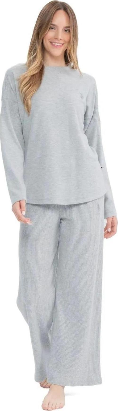 Kadın Yumoş Kumaş Yuvarlak Yaka Pijama Takımı