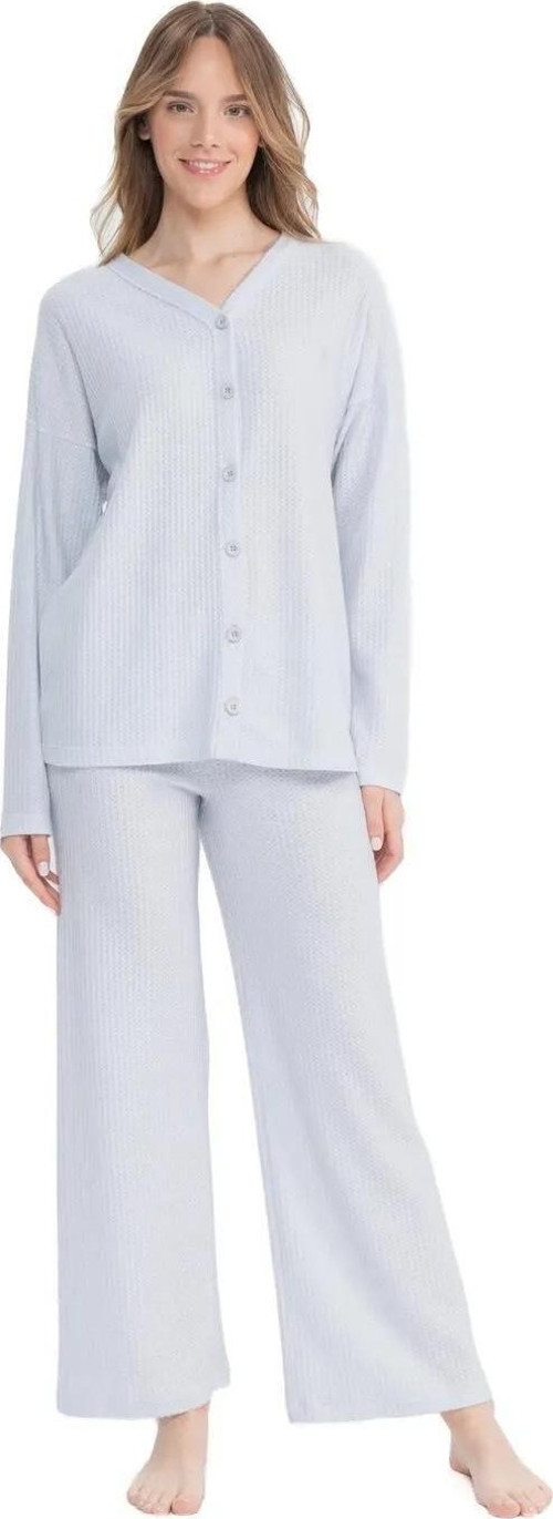 Kadın Fitilli Boydan Patlı Pijama Takımı
