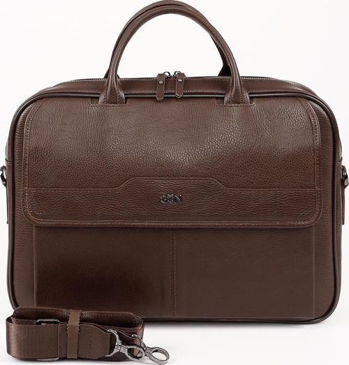 Unisex Kahve Antik Hakiki Deri Notebook Ve Evrak Çantası