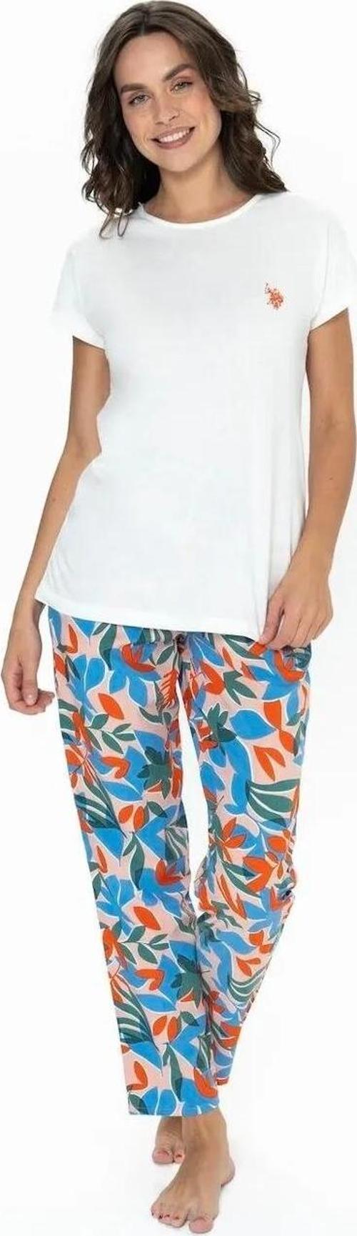 Kadın Kısa Kollu Çiçek Desenli Renkli Alt Üst Pijama Takım