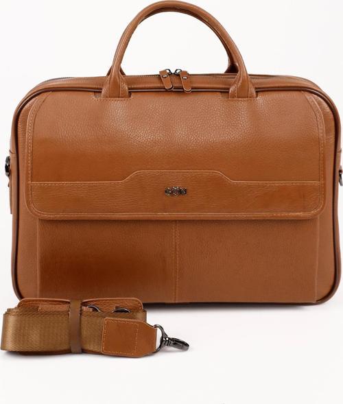 Unisex Taba Antik Hakiki Deri Notebook Ve Evrak Çantası