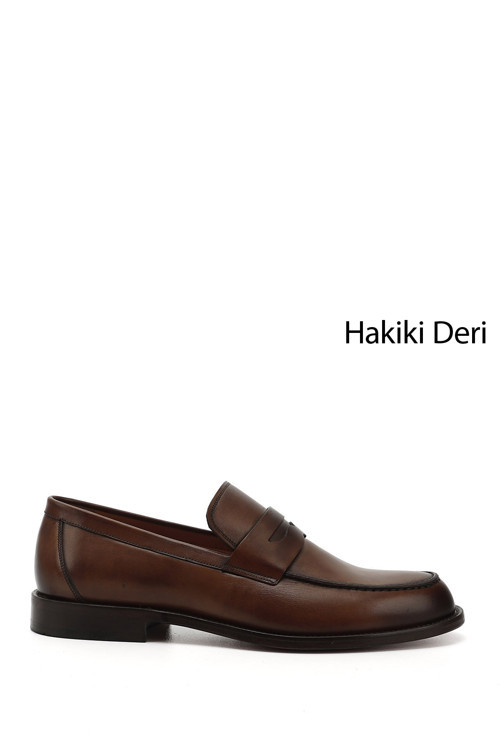 Erkek Kösele Taban Hakiki Deri Loafer Ayakkabı