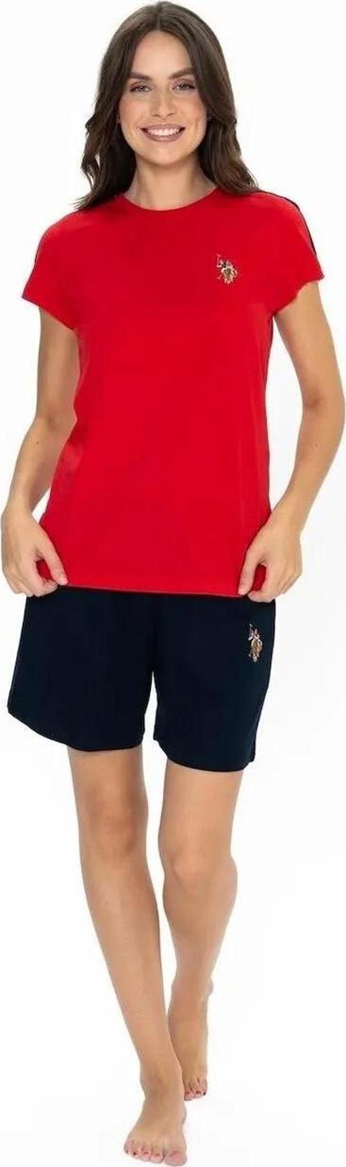 Kadın Yuvarlak Yaka Alt Üst Pijama Şort Takım