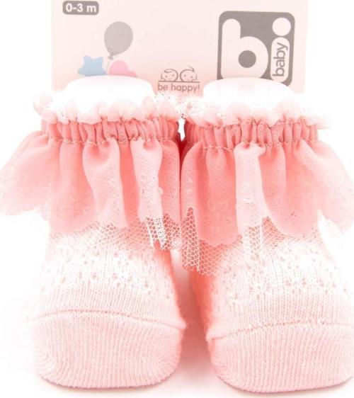 Fistolu Bebek Çorap 68153 Pembe 0-3 Ay