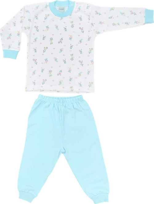 Bisikletli Bebek Pijama Takımı 2218 Turkuaz 3 Yaş