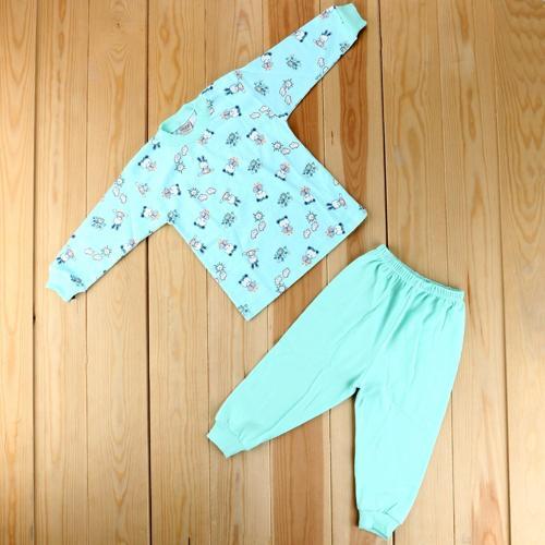 Ayılı Kız Bebek Pijama Takımı 2418 Yeşil 3 Yaş