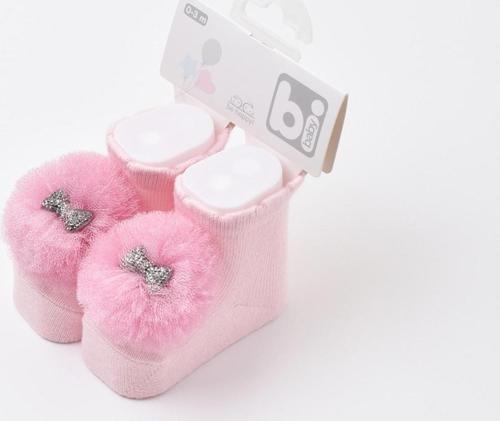 Ponpon Bebek Çorabı 68337 Pembe 0-3 Ay
